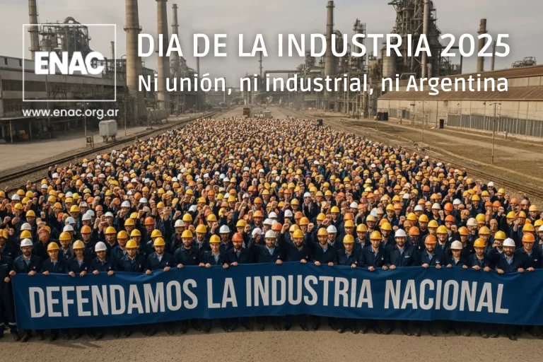 ENAC denuncia que en el Día de la Industria 2025 no hay nada que festejar y cuestiona a la UIA y al Gobierno de Milei