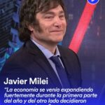 Javier Milei hablando sobre la recesión económica argentina