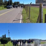 Trabajadores reclamando sus derechos frente a Cerámica Cortines