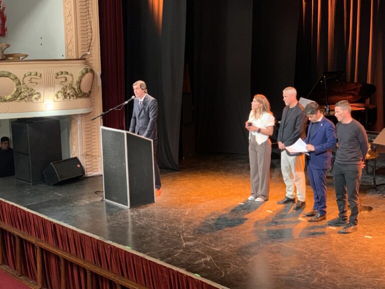 Luciano Galfione durante su discurso en ProTextil 2025