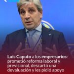Luis Caputo ministro de Hacienda en el Coloquio IDEA hablando sobre reforma laboral