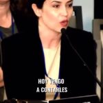 Julia Mengolini denunciando acoso y persecución del Gobierno en la CIDH