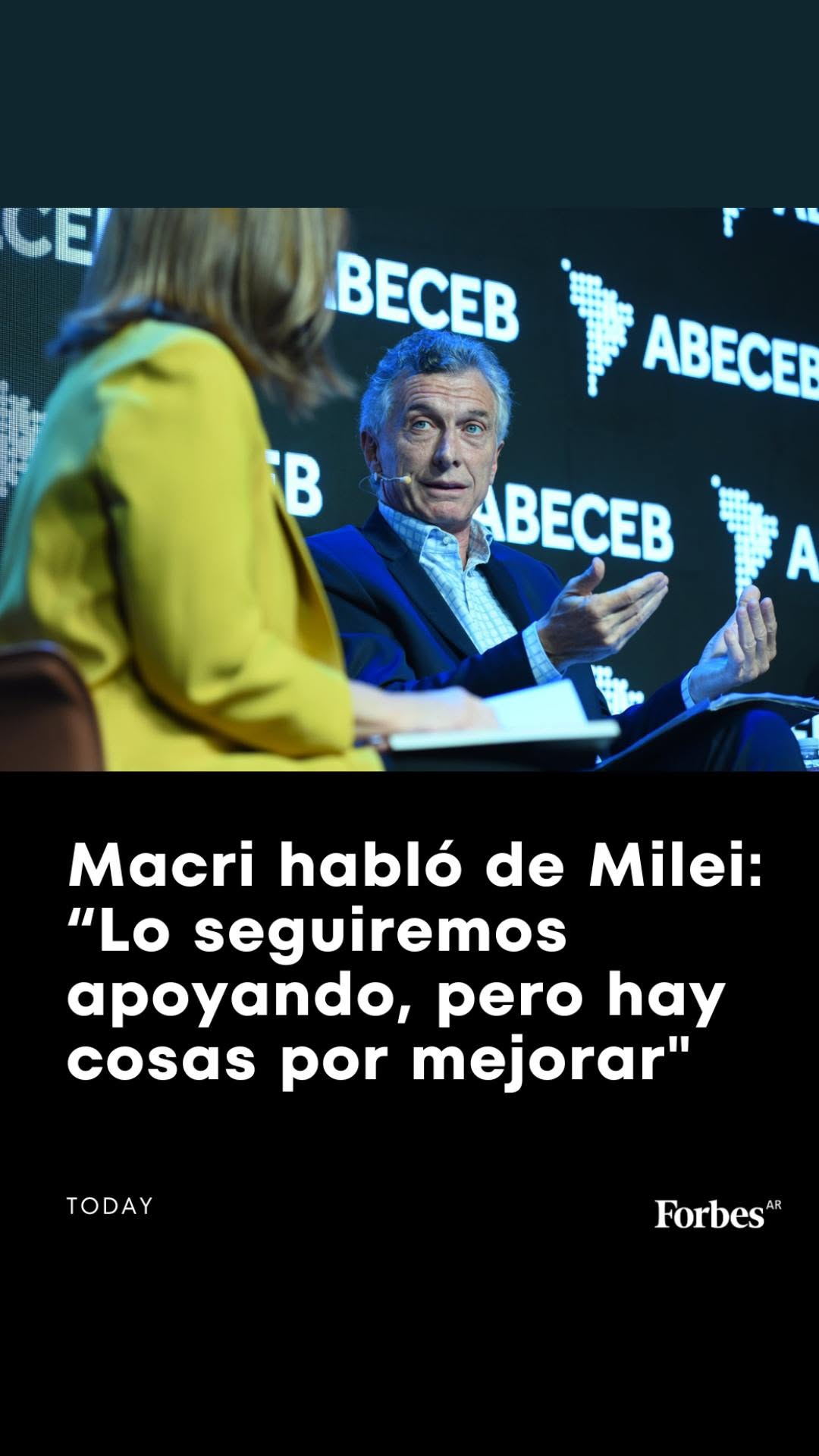 Mauricio Macri hablando en un evento político