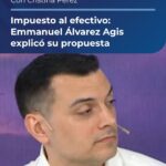 Emmanuel Álvarez Agis explicando su propuesta de impuesto al efectivo