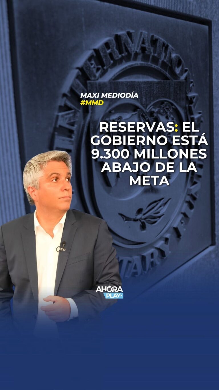 Gráfico de reservas netas en Argentina comparado con metas del FMI