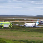 Avión Basler BT-67 de Mirgor tras despiste en Río Grande