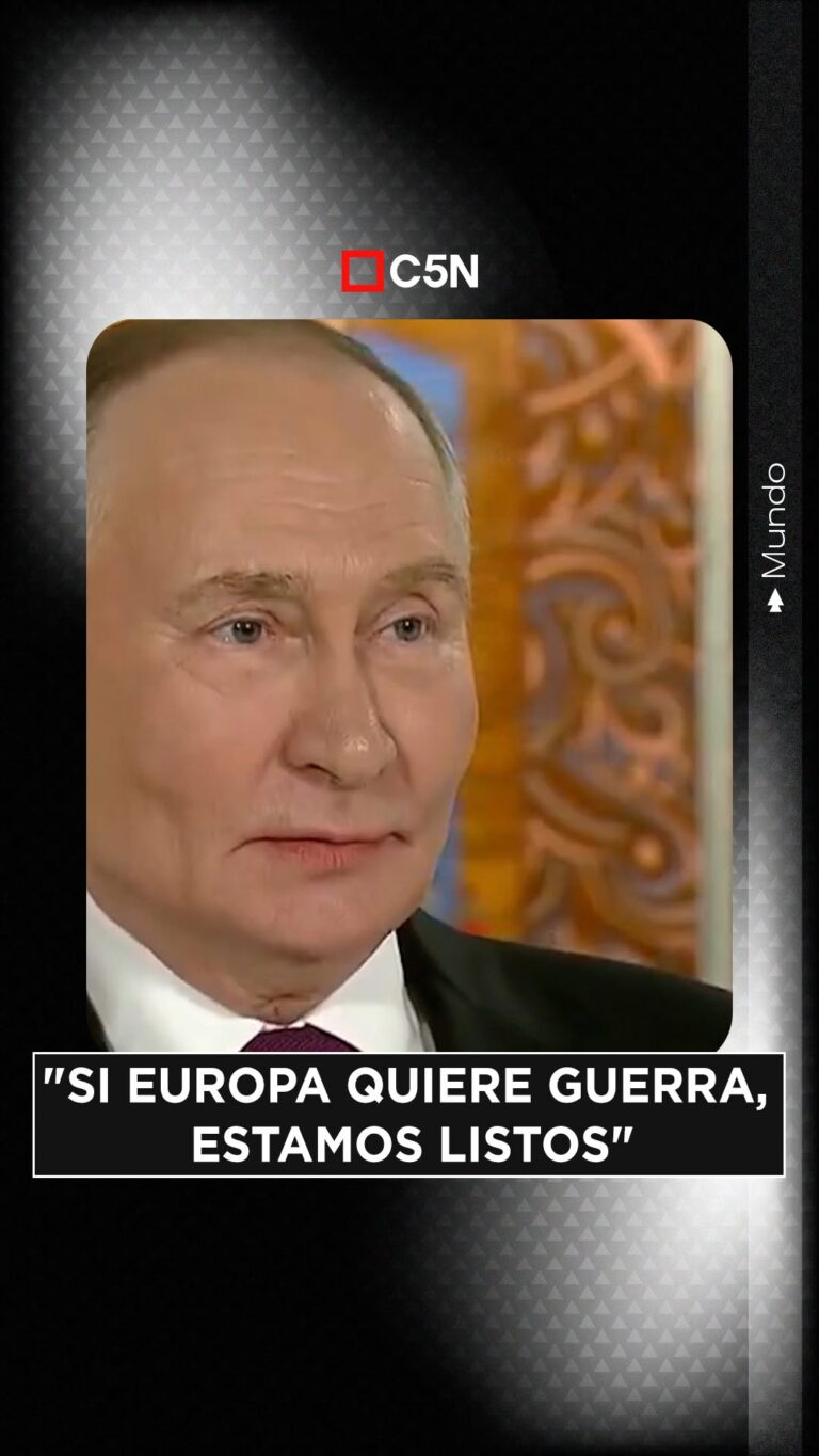 Vladimir Putin en entrevista oficial advirtiendo sobre conflicto con Europa