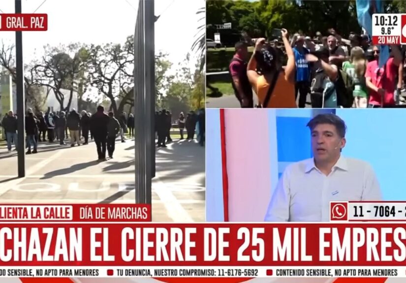 Trabajadores protestan contra el masivo cierre de las pequeña y medianas empresas: cerraron 25.000 pymes en la gestión de Milei