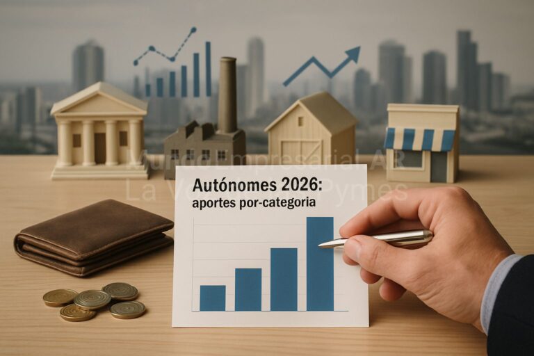 Aportes de autónomos 2026 por categoría (ARCA)