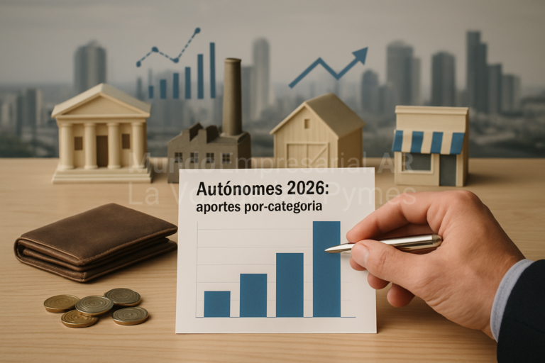 Aportes de autónomos 2026 por categoría (ARCA)