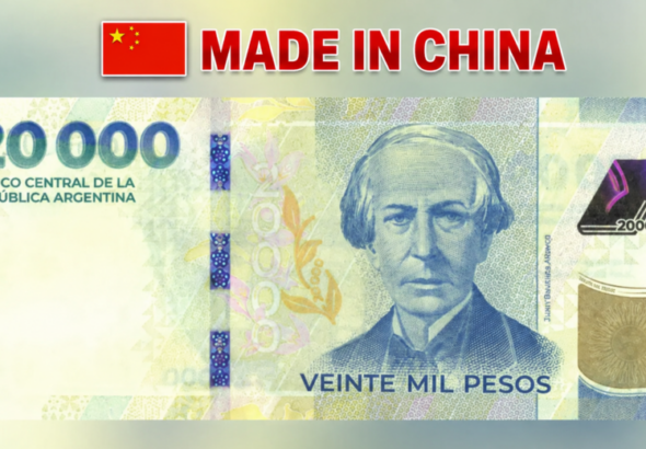 El BCRA preadjudicó a una empresa china 400 millones de billetes de $20.000