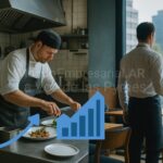 Escala salarial de gastronómicos: cocina y salón de un restaurante