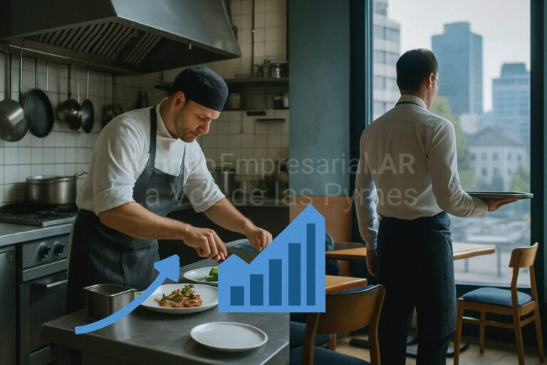 Escala salarial de gastronómicos: cocina y salón de un restaurante