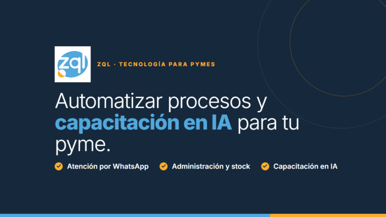 Automatizar procesos y capacitación en IA para pymes — ZQL